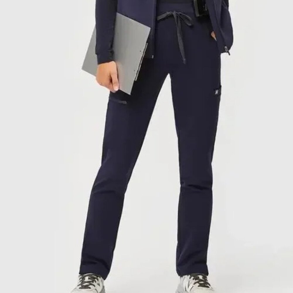 Figs Yola Skinny Scrub Pants Women Navy Blue Elastic Waistband Professional XS